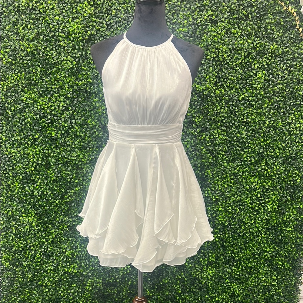Off White Halter Mini Dress